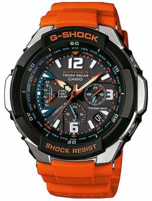 Casio Mens Aviator Orange Strap Watch GW-3000M-4AER Casio Mens Aviator Orange Strap Watch GW-3000M-4AER
