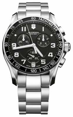 Victorinox Swiss Army Mens Classic Stainless Steel Black Dial Chrono 241494 Victorinox Swiss Army Mens Classic Stainless Steel Black Dial Chrono 241494