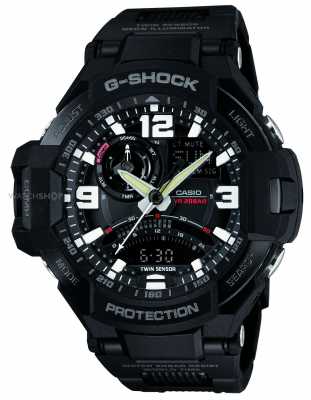 Casio Mens Sky Cockpit Black Resin Case GA-1000FC-1AER Casio Mens Sky Cockpit Black Resin Case GA-1000FC-1AER
