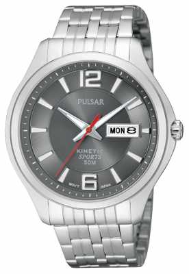 Pulsar Mens Kinetic Sport Stainless Steel Grey Dial Watch PD2035X1 Pulsar Mens Kinetic Sport Stainless Steel Grey Dial Watch PD2035X1