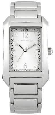 Karen Millen Womens' Stainless Steel Silver Dial Crystal Set Watch KM104SM Karen Millen Womens' Stainless Steel Silver Dial Crystal Set Watch KM104SM