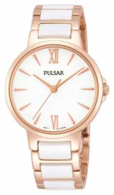 Pulsar Ladies' Rose White Classic Dress Watch PH8078X1 Pulsar Ladies' Rose White Classic Dress Watch PH8078X1