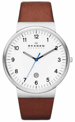 Skagen Mens Klassik Brown Leather Strap Watch SKW6082 Skagen Mens Klassik Brown Leather Strap Watch SKW6082
