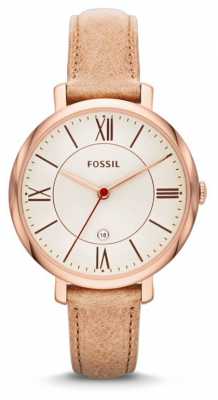 Fossil Womens' Jacqueline Rose Gold Beige Strap Watch ES3487 Fossil Womens' Jacqueline Rose Gold Beige Strap Watch ES3487