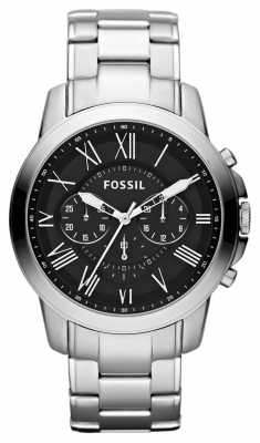 Fossil Mens Grant Black Silver Chronograph Watch FS4736 Fossil Mens Grant Black Silver Chronograph Watch FS4736
