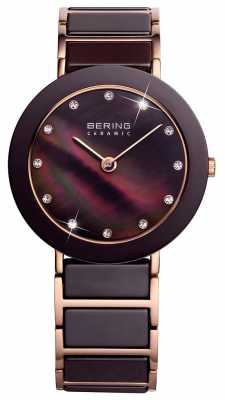 Bering Time Ladies Brown and Rose Gold Ceramic 11435-765 Bering Time Ladies Brown and Rose Gold Ceramic 11435-765