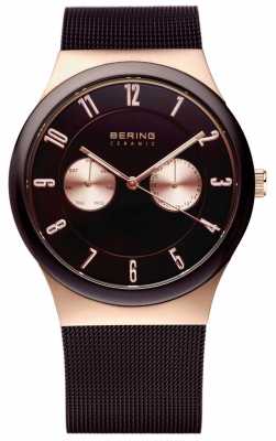 Bering Mens Ceramic Rose Gold & Black Watch 32139-265 Bering Mens Ceramic Rose Gold & Black Watch 32139-265