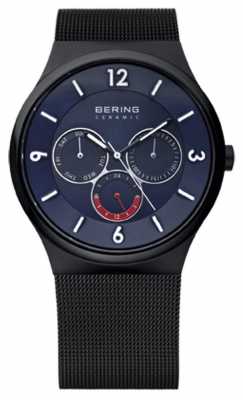Bering Mens Black IP Steel Ceramic Blue Dial Mesh Strap Watch 33440-227 Bering Mens Black IP Steel Ceramic Blue Dial Mesh Strap Watch 33440-227