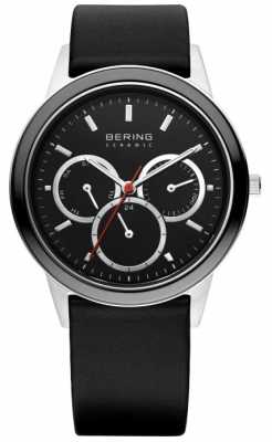 Bering Mens Black Ceramic & Stainless Steel Black Leather Strap Watch 33840-442 Bering Mens Black Ceramic & Stainless Steel Black Leather Strap Watch 33840-442