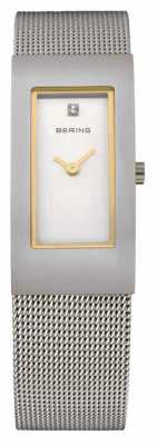 Bering Mesh Strap, Steel, White Dial, Gold Accent 10817-004 Bering Mesh Strap, Steel, White Dial, Gold Accent 10817-004