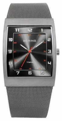 Bering Mens Titanium, Square Dial, Mesh Strap Watch 11233-077 Bering Mens Titanium, Square Dial, Mesh Strap Watch 11233-077