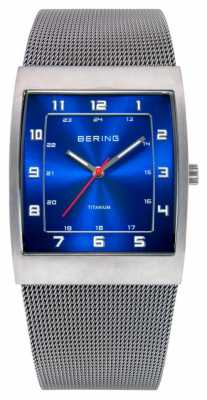 Bering Mens Steel, Square Blue Dial Watch 11233-078 Bering Mens Steel, Square Blue Dial Watch 11233-078