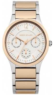 Karen Millen Womens' Two Tone White Dial Watch KM141RGM Karen Millen Womens' Two Tone White Dial Watch KM141RGM