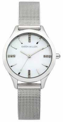 Karen Millen Ladies Silver Tone Steel Bracelet KM140SM Karen Millen Ladies Silver Tone Steel Bracelet KM140SM