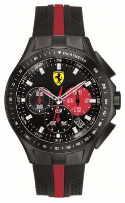 Scuderia Ferrari Mens Race Day Black IP Steel Red Detail Rubber Strap Watch 0830023 Scuderia Ferrari Mens Race Day Black IP Steel Red Detail Rubber Strap Watch 0830023