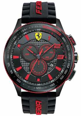 Scuderia Ferrari Mens XX Black IP Steel Red Accent Chronograph 0830138 Scuderia Ferrari Mens XX Black IP Steel Red Accent Chronograph 0830138