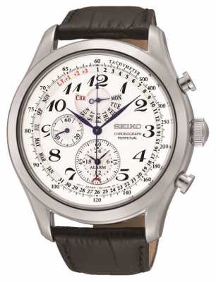 Seiko Mens Stainless Steel Cream Dial Black Leather Chrono SPC131P1 Seiko Mens Stainless Steel Cream Dial Black Leather Chrono SPC131P1