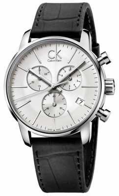 Calvin Klein Mens Stainless Steel & Black Silver Dial City Chronograph K2G271C6 Calvin Klein Mens Stainless Steel & Black Silver Dial City Chronograph K2G271C6