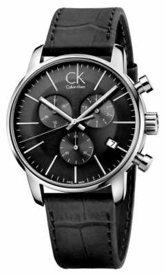 Calvin Klein Mens Black & Stainless Steel Leather Strap Watch K2G271C3 Calvin Klein Mens Black & Stainless Steel Leather Strap Watch K2G271C3