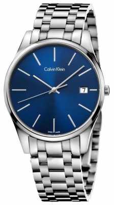 Calvin Klein Mens Time Blue Silver Watch K4N2114N Calvin Klein Mens Time Blue Silver Watch K4N2114N