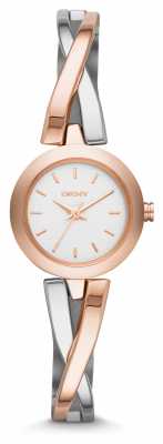 DKNY Ladies' Crosswalk Steel & Rose Bangle Watch NY2172 DKNY Ladies' Crosswalk Steel & Rose Bangle Watch NY2172