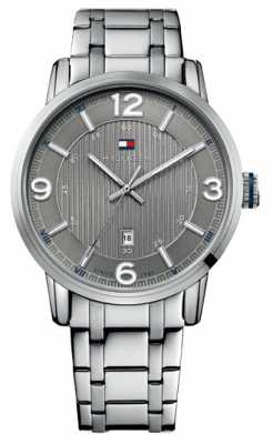 Tommy Hilfiger Mens Grey and Silver George Watch 1710345 Tommy Hilfiger Mens Grey and Silver George Watch 1710345