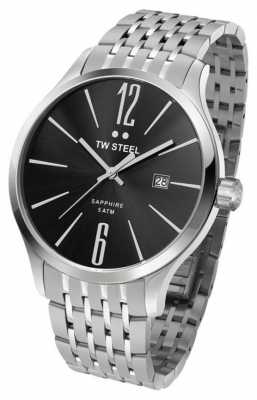 TW Steel Mens Slim Line Stainless Steel Black Dial Watch TW1306 TW Steel Mens Slim Line Stainless Steel Black Dial Watch TW1306