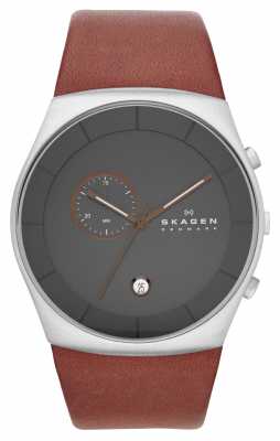 Skagen Mens Havene Brown Leather Strap Watch SKW6085 Skagen Mens Havene Brown Leather Strap Watch SKW6085