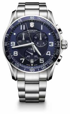 Victorinox Swiss Army Mens Classic Stainless Steel Blue Dial Chrono 241652 Victorinox Swiss Army Mens Classic Stainless Steel Blue Dial Chrono 241652