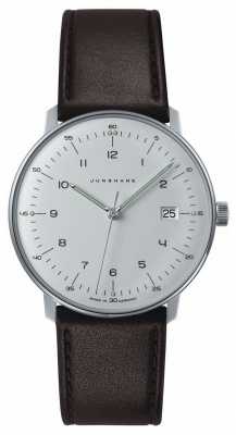 Junghans Mens Max Bill Quartz White Dial Brown Leather Watch 041/4461.00 Junghans Mens Max Bill Quartz White Dial Brown Leather Watch 041/4461.00