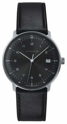 Junghans Mens max bill Quartz Black Dial Black Leather Watch 041/4462.00 Junghans Mens max bill Quartz Black Dial Black Leather Watch 041/4462.00