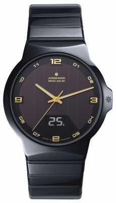 Junghans Mens Force Mega Solar, Black Ceramic, Gold 018/1435.44 Junghans Mens Force Mega Solar, Black Ceramic, Gold 018/1435.44