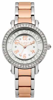 Lipsy Womens Two Tone Bracelet Watch with Silver Tone Crystal Se LP179 Lipsy Womens Two Tone Bracelet Watch with Silver Tone Crystal Se LP179