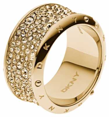 DKNY Womens Stone Set Gold PVD plated Ring M.5 NJ2019040 DKNY Womens Stone Set Gold PVD plated Ring M.5 NJ2019040