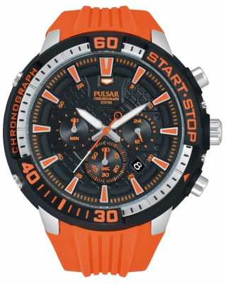 Pulsar Mens X Chronograph Orange and Black PT3511X1 Pulsar Mens X Chronograph Orange and Black PT3511X1