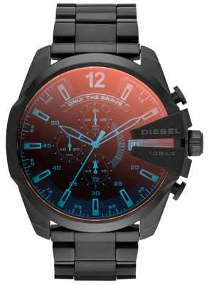 Diesel Mens Mega Chief Black IP Steel Iridescent Watch DZ4318 Diesel Mens Mega Chief Black IP Steel Iridescent Watch DZ4318