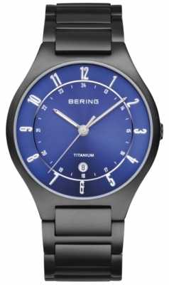 Bering Mens Black Titanium, Blue Dial Watch 11739-727 Bering Mens Black Titanium, Blue Dial Watch 11739-727