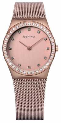 Bering Womens Mesh, Rose Gold Dial, Crystal 12430-366 Bering Womens Mesh, Rose Gold Dial, Crystal 12430-366