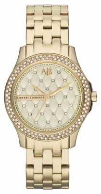 Armani Exchange Womens Smart Gold Plated Bracelet Crystal Set AX5216 Armani Exchange Womens Smart Gold Plated Bracelet Crystal Set AX5216