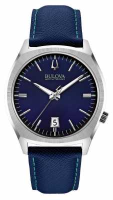 Bulova Mens Accutron II Stainless Steel Blue Leather Watch 96B212 Bulova Mens Accutron II Stainless Steel Blue Leather Watch 96B212