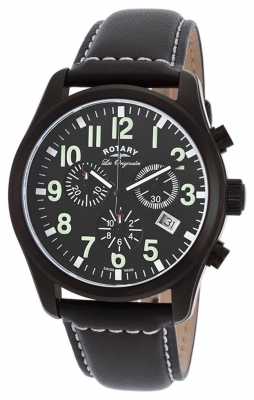Rotary Mens Les Originales Black IP Steel Black Dial Chrono GS90201/19 Rotary Mens Les Originales Black IP Steel Black Dial Chrono GS90201/19