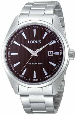 Lorus Mens Chunky Steel Black Dial Quartz Watch RH999CX9 Lorus Mens Chunky Steel Black Dial Quartz Watch RH999CX9