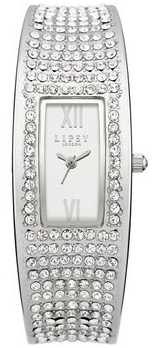 Lipsy Ladies Silver Curved Crystal Encrusted Watch LP119 Lipsy Ladies Silver Curved Crystal Encrusted Watch LP119