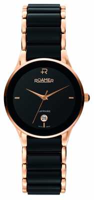 Roamer Womens Sapphire Black Ceramic and Rose Gold Watch 677981495560 Roamer Womens Sapphire Black Ceramic and Rose Gold Watch 677981495560