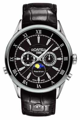 Roamer Mens Superior Moonphase Black Dial Leather 508821415305 Roamer Mens Superior Moonphase Black Dial Leather 508821415305