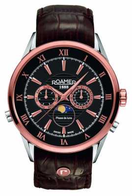 Roamer Mens Moonphase Rose Gold Black Dial Watch 508821495305 Roamer Mens Moonphase Rose Gold Black Dial Watch 508821495305