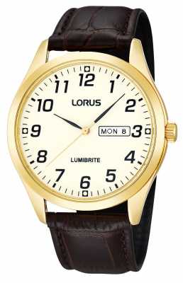 Lorus Mens Gold Date Dress Watch RJ650AX9 Lorus Mens Gold Date Dress Watch RJ650AX9