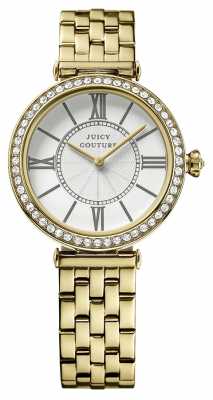 Juicy Couture Womens J, Gold Plate, Silver Dial Watch 1901127 Juicy Couture Womens J, Gold Plate, Silver Dial Watch 1901127