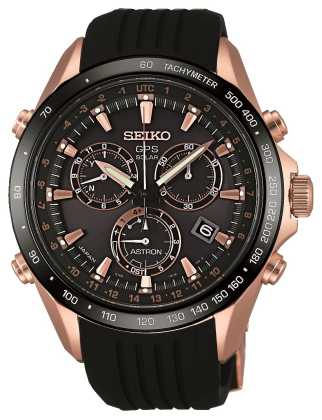 Seiko Mens Astron GPS Rubber Gold IP SSE022J1