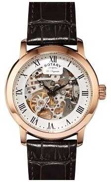 Rotary Mens Jura Automatic Rose Gold Black Detail Leather Watch GS90537/21 Rotary Mens Jura Automatic Rose Gold Black Detail Leather Watch GS90537/21